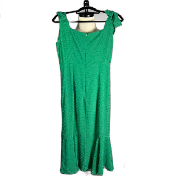 Lulu's Bimini Swiss Dot Tie-Strap Midi Dress, Kelly Green, L, Trumpet Hem 2/$50 - Picture 5 of 15